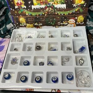 Silver and Blue Charm Set